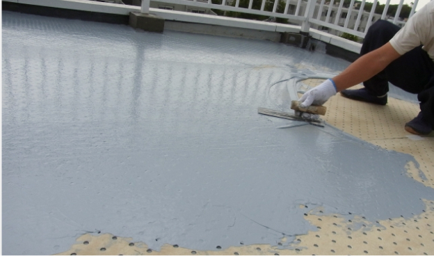 防水層施工の様子