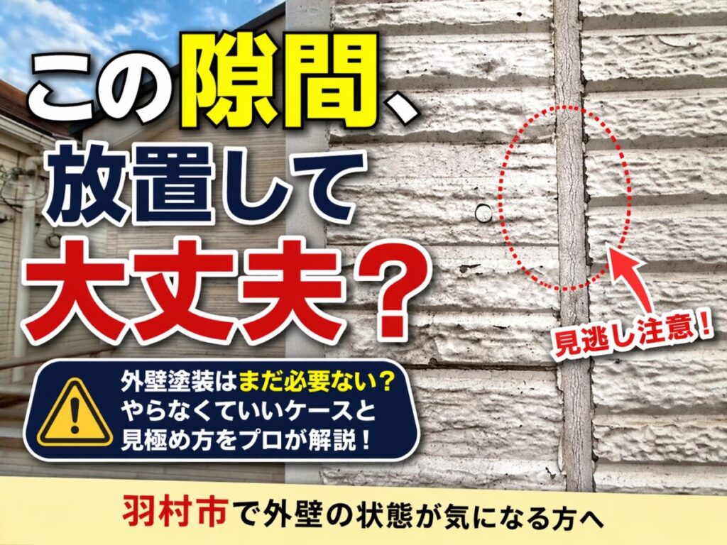 外壁のコーキングに隙間ができている状態を示した写真(羽村市の住宅)