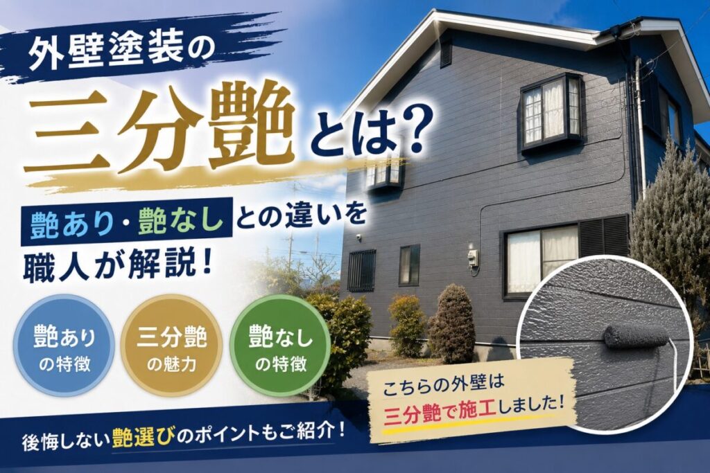 外壁塗装の三分艶と艶あり・艶なしの違いを解説するブログ