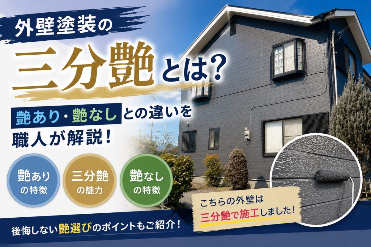 外壁塗装の三分艶と艶あり・艶なしの違いを解説するブログ