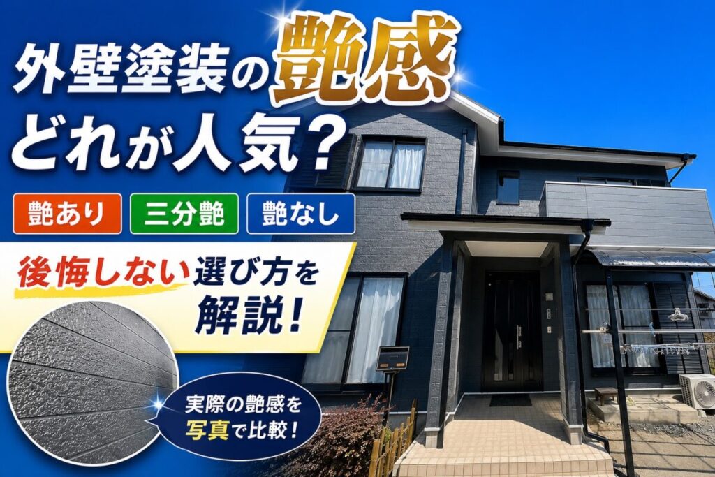 外壁塗装の艶あり・三分艶・艶なしの違いを解説するブログ