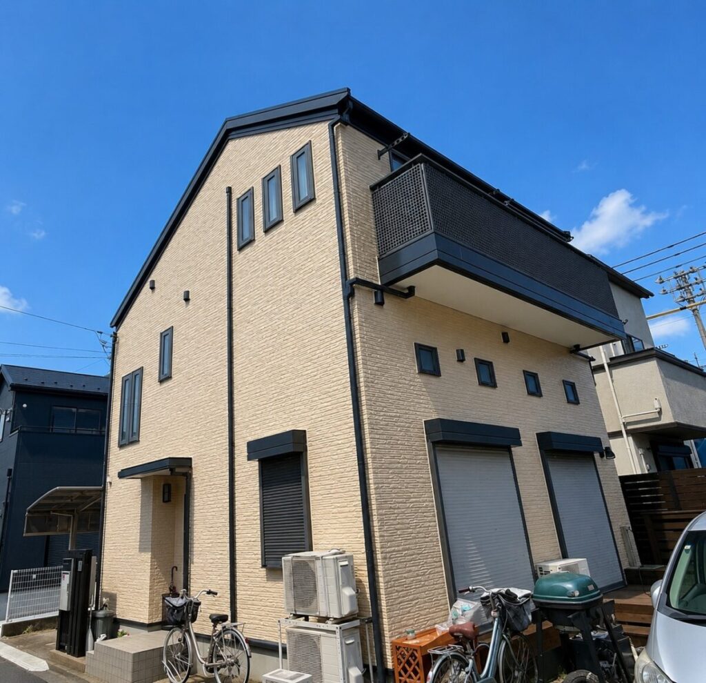 無機塗料施工後の住宅外観