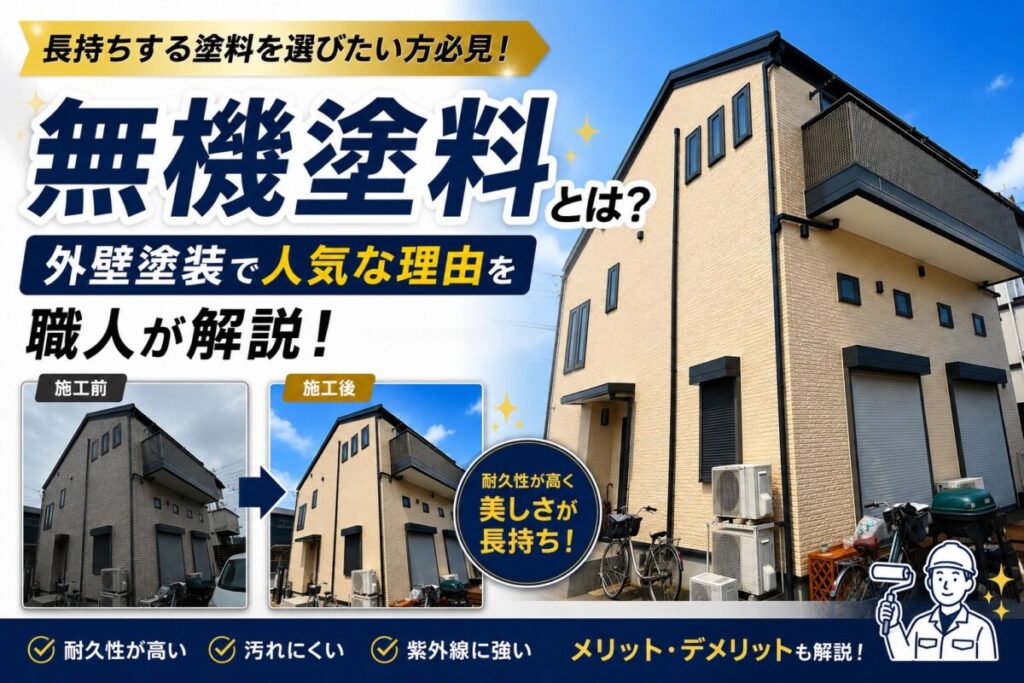 無機塗料について解説する外壁塗装イメージ