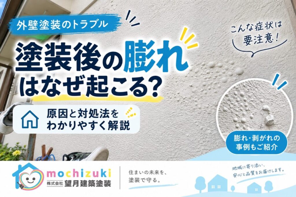 外壁塗装後に発生した塗膜の膨れ