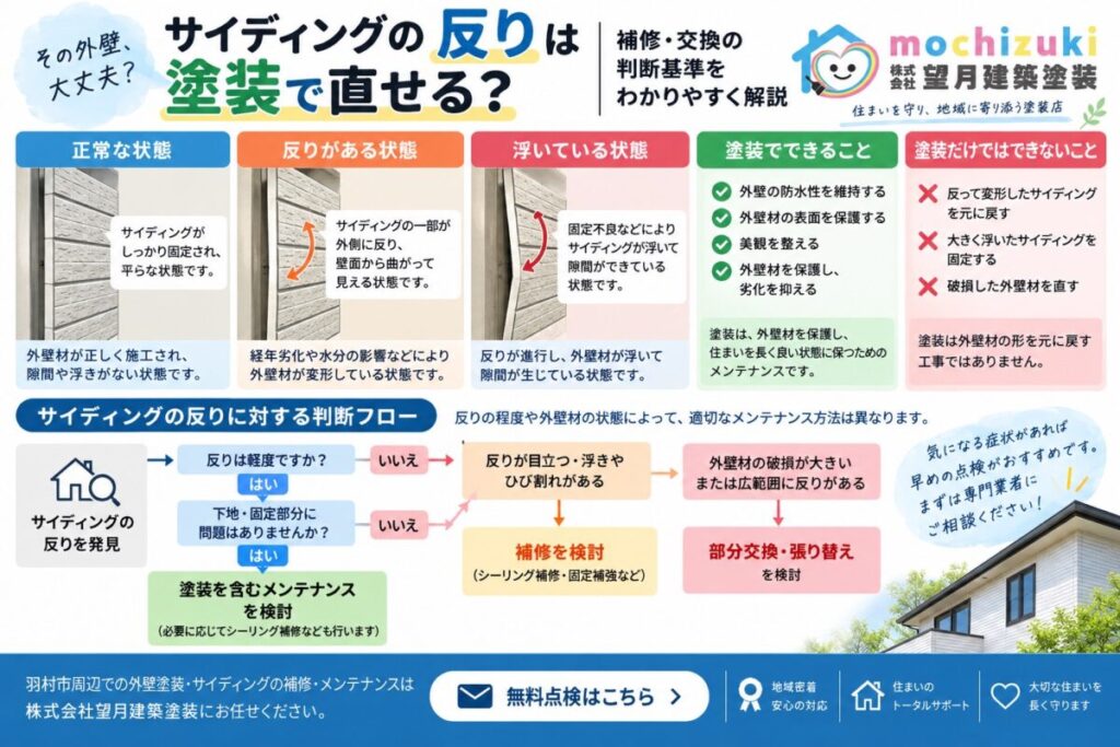 「サイディングの反りに対する塗装・補修・交換の判断基準
