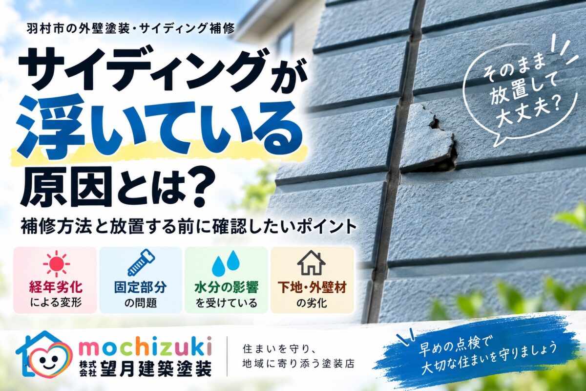 サイディングの浮きの原因と補修方法を示した図解